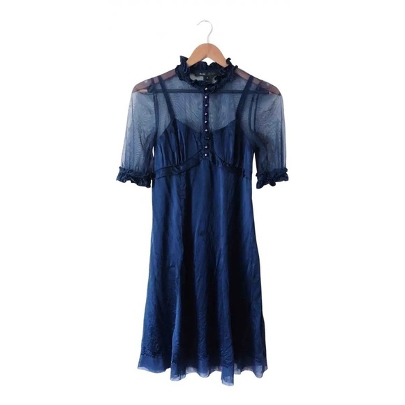 Marc Jacobs Navy Silk Dress Size 4 - Picture 1 of 13